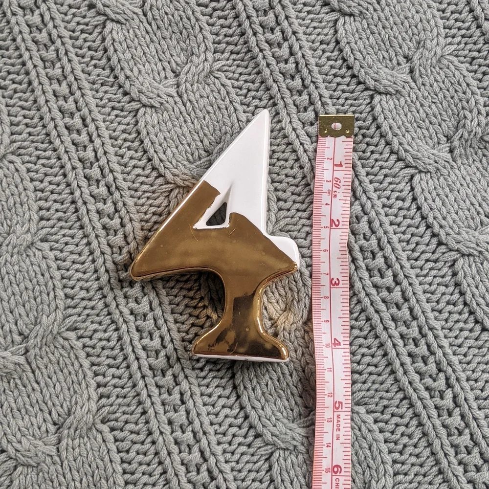 Gold dipped ceramic '4' - perfect for birthday or anniversary photos